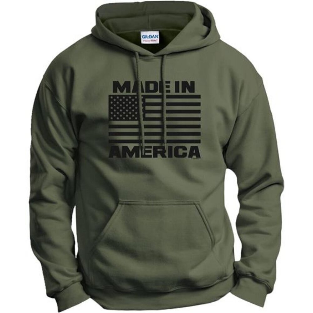 Cozy Patriotic Hoodie Sweatshirt Long Sleeve Front Pocket